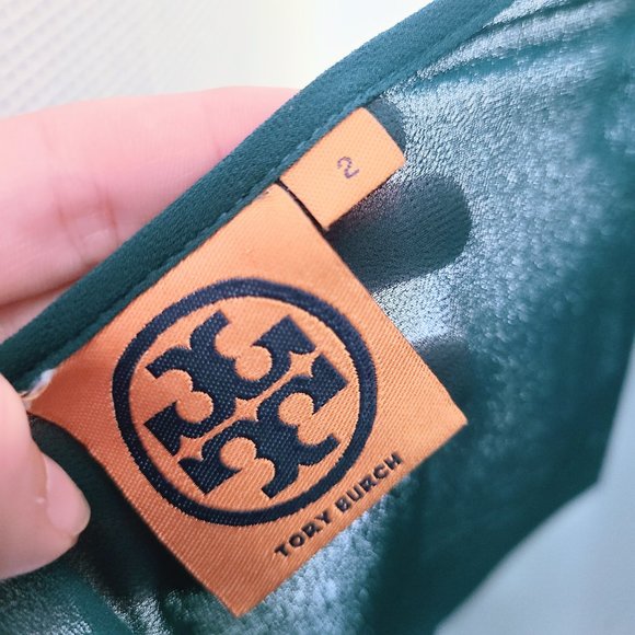 Tory Burch Teal Sheer Cami Tank Top - 2/XS - Picture 5 of 5